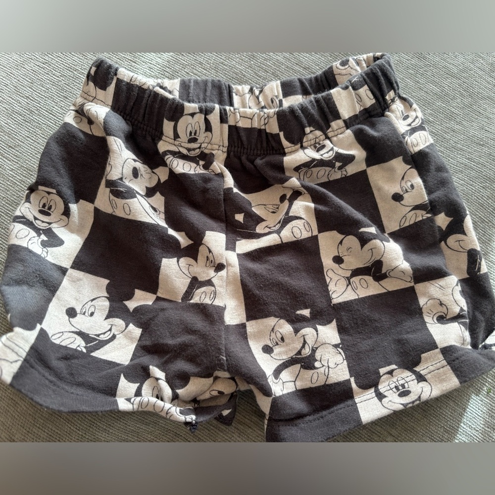 Zara Mickey Mouse checkerboard shorts